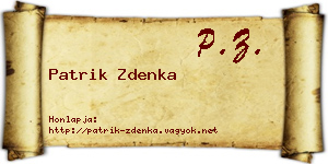 Patrik Zdenka névjegykártya